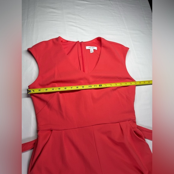 Nine West Coral Wide Leg Jumpsuit with Belt Size 10 - Picture 12 of 13
